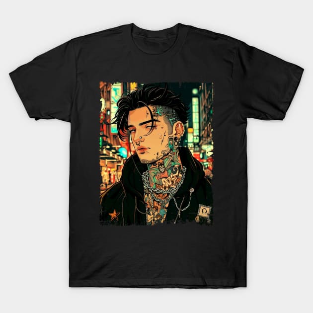 Albanian Man in Tokyo Urban Streetwear Rap Hip Hop T-Shirt by Vlaa